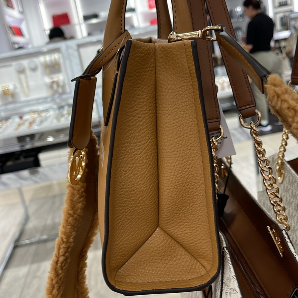 Michael Kors Mirella Small Pebbled Leather Shopper Top Zip Crossbody XBody Bag - Picture 13 of 16